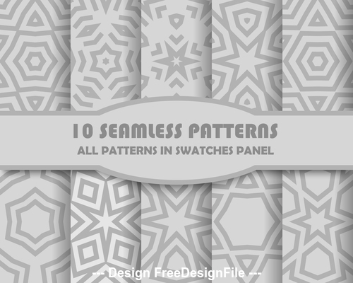 Gray geometric seamless pattern vector