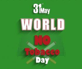 Green background quit smoking poster vector