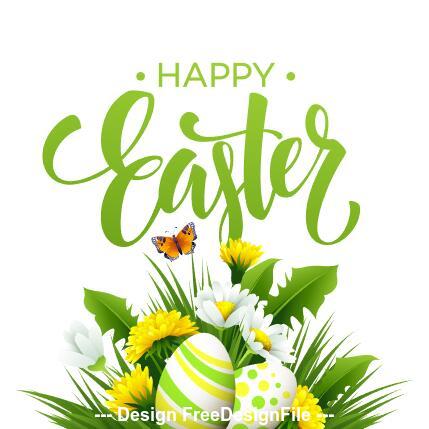 Green easter greeting card vector