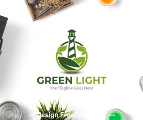 Green light logo vector