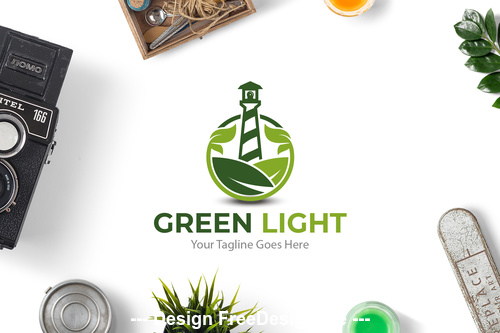 Green light logo vector