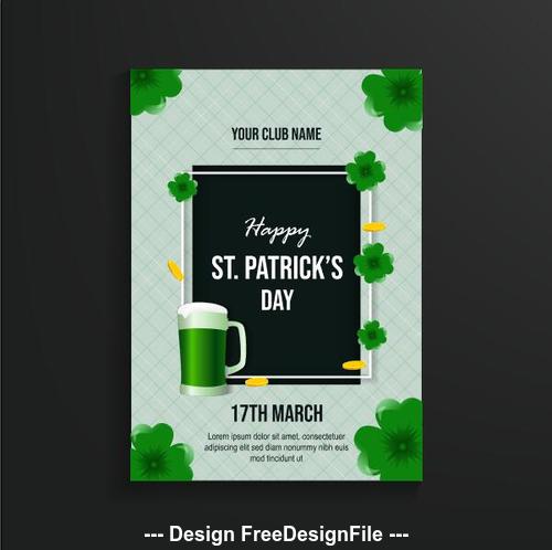 Green patricks day poster vector