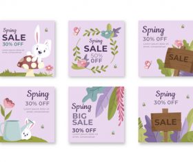 Half price spring sale flyer vector