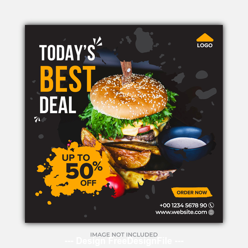 Hamburger sale cover vector design template
