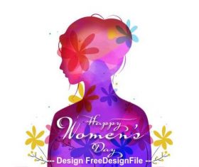 Hand drawn march 8 international women's day greeting card vector