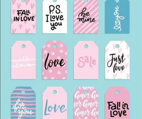Handwritten Valentines day label vector