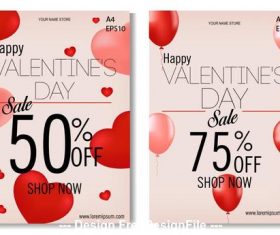 Happy Valentines day sales allowance card vector