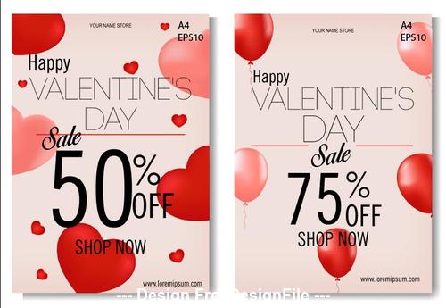 Happy Valentines day sales allowance card vector