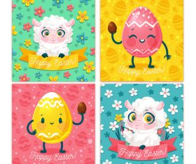 Happy easter greeting card vector