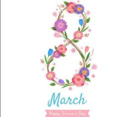 Happy march 8 international womens day greeting card vector