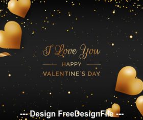 Happy valentines day romantic decorative illustrations vector