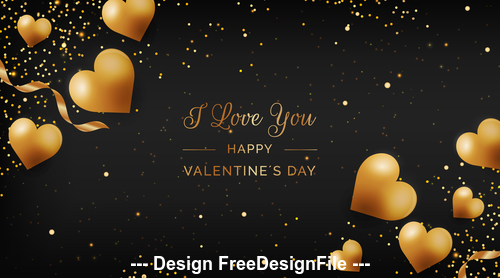 Happy valentines day romantic decorative illustrations vector