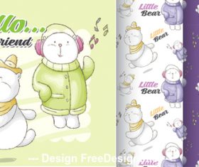 Happy winter cartoon background vector