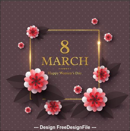 Happy woman day greeting card vector