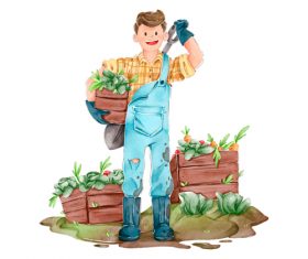 Harvest cartoon illustration vector