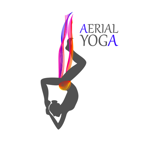 Headstand Aerial yoga logo vector