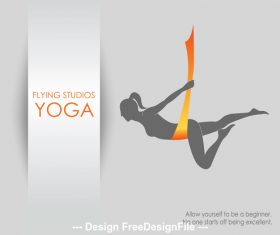 Healthy lifestyle aerial yoga logo vector