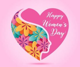 Heart art design womens day greeting card vector