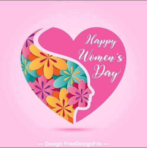 Heart art design womens day greeting card vector