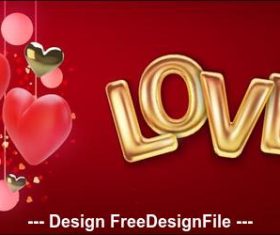 Heart pendant and golden font background vector