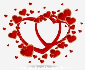 Heart shaped frame and white background vector