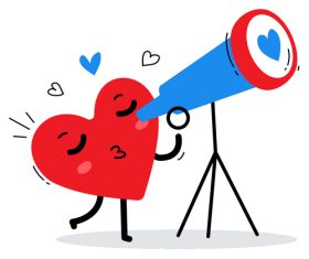 Hearts characters illustration vector