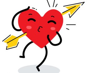 Hearts cupid arrow illustration vector