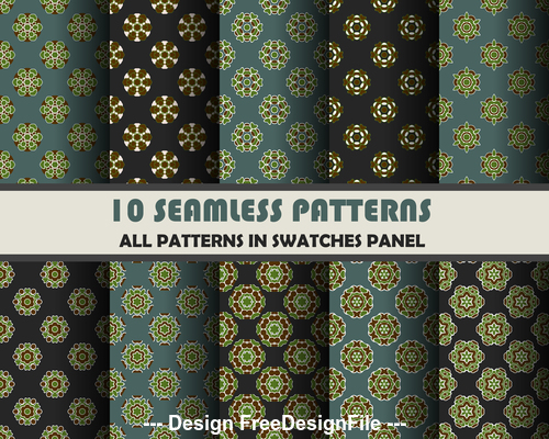 Hexagonal petals seamless pattern vector