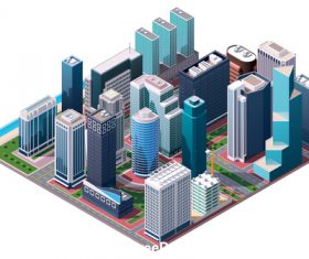 High-rise building layout vector