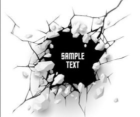 Hole in the wall vector illustration isolated on white background