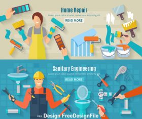 Home repair banner vector