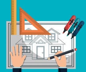 House design drawings vector