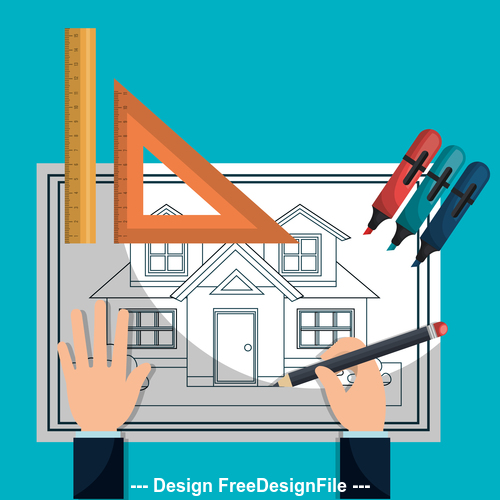 House design drawings vector