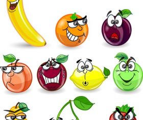 Interesting fruits emoji vector