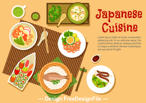 Japanese cuisine vector free download