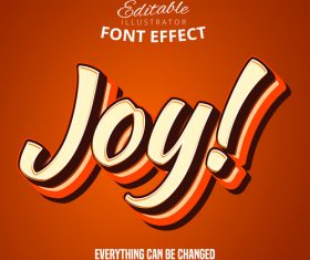 Joy 3d font text effect vector