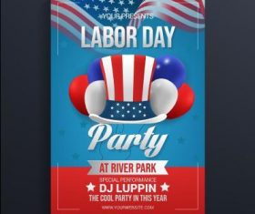 Labor day party card vector