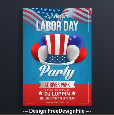 Labor day party card vector