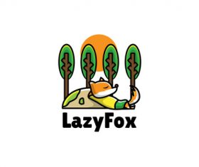 Lazyfox mascot logo vector
