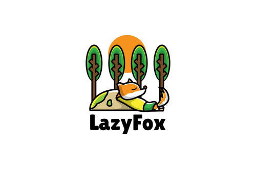 Lazyfox mascot logo vector