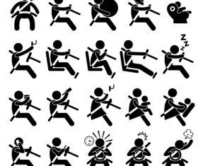 Learn to drive matchstick men vector