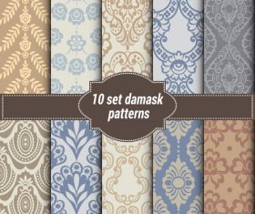 Leaves and flowers pattern seamless vector