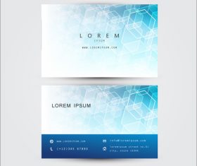 Light blue geometric background business card template design vector