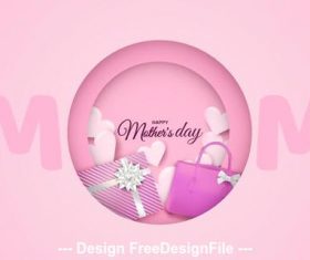 Light pink background happy mothers day vector greeting card