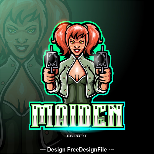 Maiden shooter logo vector