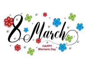 March 8 international womens day greeting card vector