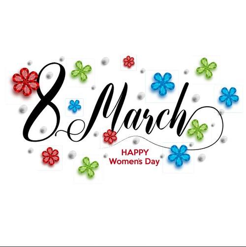 March 8 international womens day greeting card vector