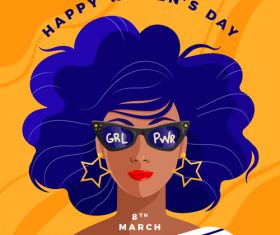March 8 womens day card vector