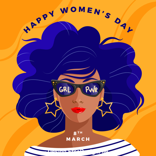 March 8 womens day card vector