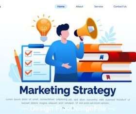 Market strategy cartoon illustration vector